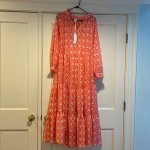 J. Marie Scarlette Long Sleeve Block Print Maxi Dress NWT